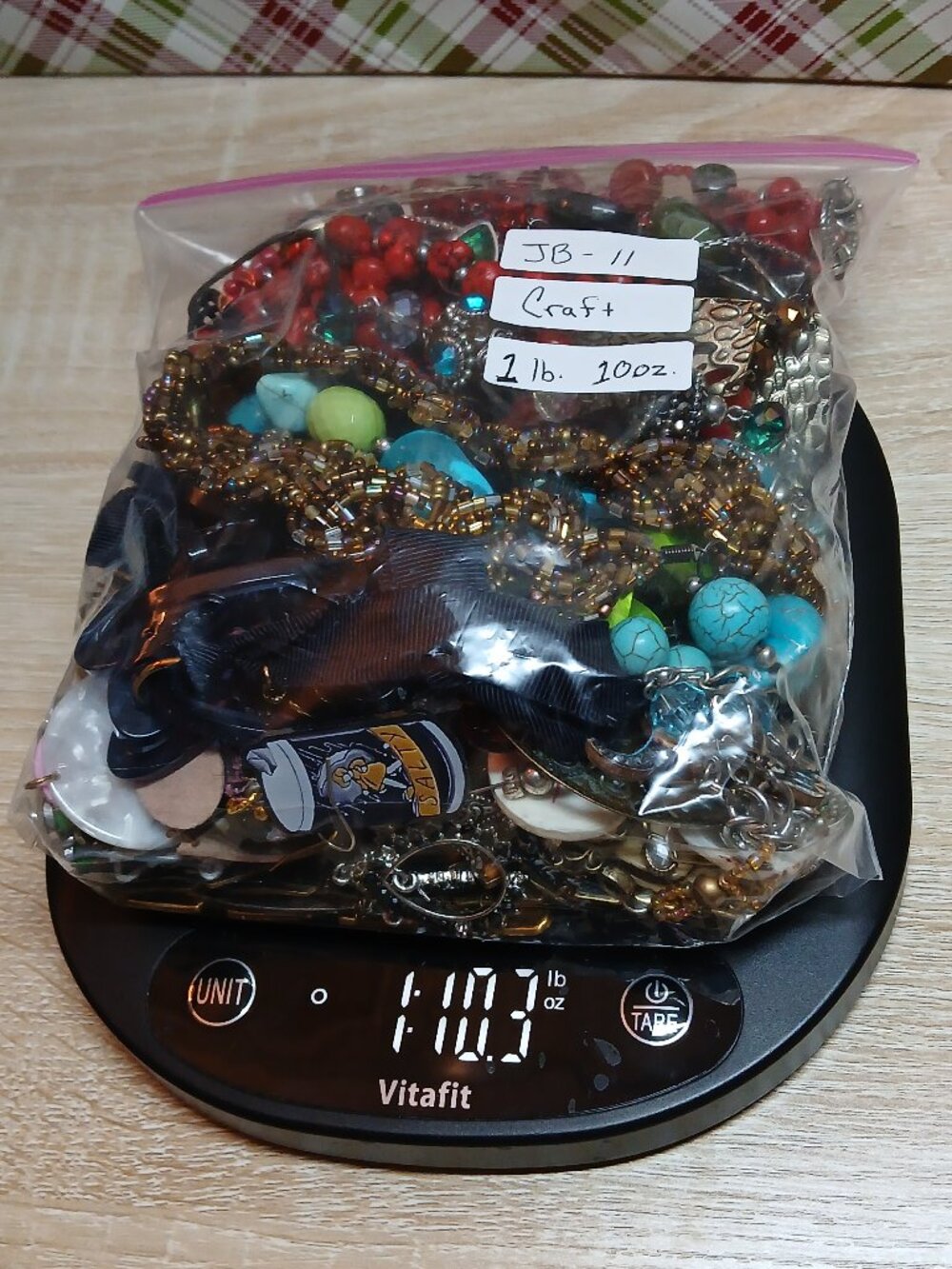 1 lb. 10 oz Vintage Craft Only Costume Jewelry Part Mystery Lot Quart Bag JB-11